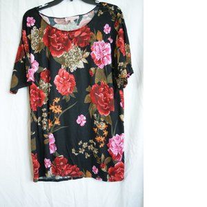 Flower Print Top Plus Size